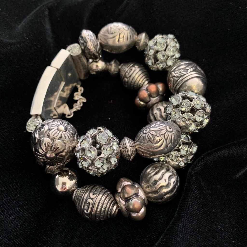 Otazu Double Pave And Beaded Braceletnwot